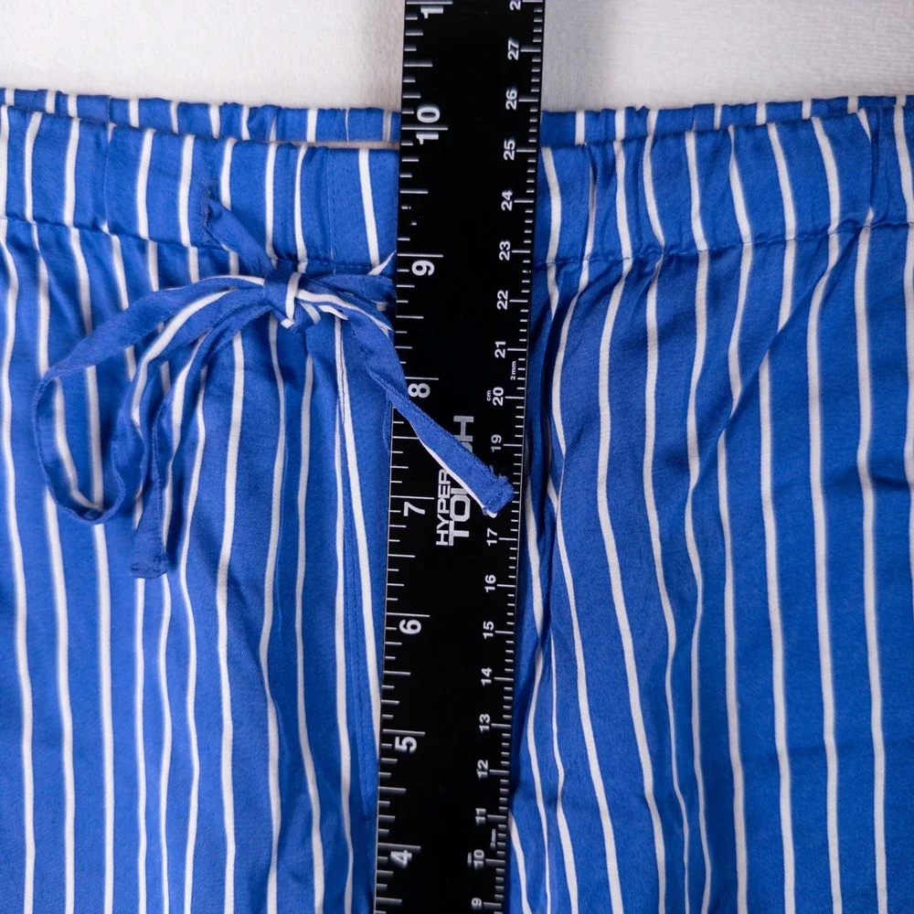 J.Crew Womens Pajama Shorts S Blue White Striped Viscose Sleepwear Loungewear